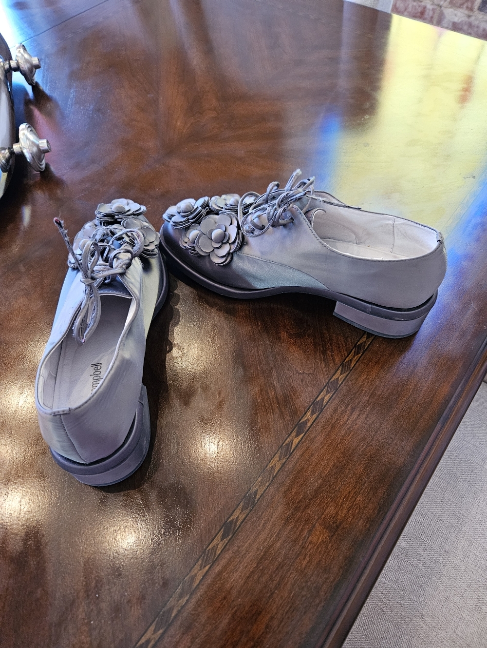 Jeffrey Campbell Gray Floral Lace-Up Flats - Picture 2 of 6